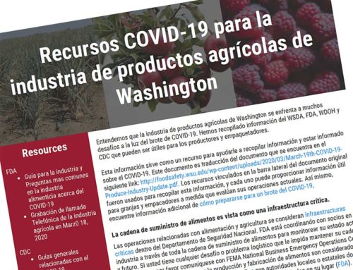 Recursos COVID-19 para la industria de productos agrícolas de Washington