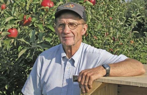 Wearing dual hats, George Lamont is involved with the family farm and also serves as executive director of the New York State Horticultural Society. (Photo by Melissa Hansen.)