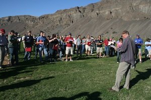 Last year's Sunrise Research Orchard field day drew a crowd. 