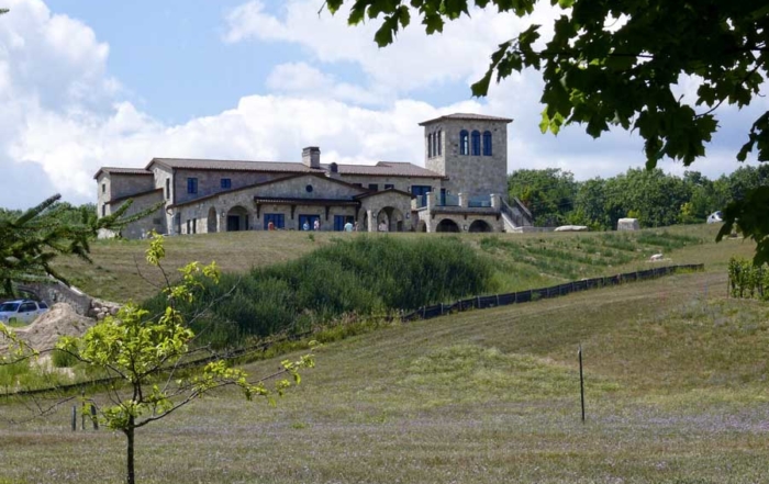 The stone Mediterranean-style villa beckons visitors to Mari Vineyards in northwest Lower Michigan. The winery officially opened for business in June. (By Leslie Mertz)