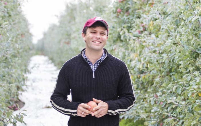 Rob Blakey in a Pasco, Washington orchard on October 13, 2016. Blakey, the second extension specialist hired through Washington State University endowment funding. He specializes in postharvest issues. (TJ Mullinax/Good Fruit Grower)