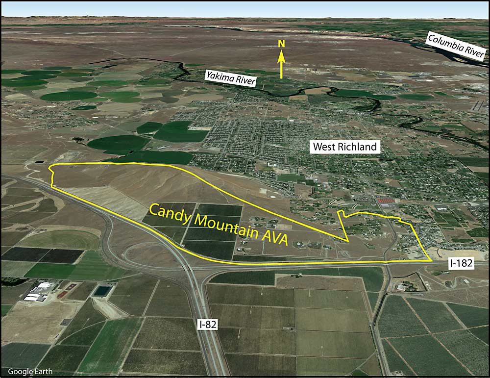 Candy Mountain, located near West Richland, was deemed Washington’s newest American Viticultural Area on Sept. 25 by the federal government. (Courtesy Heather Bradshaw/Washington Wine Commission)