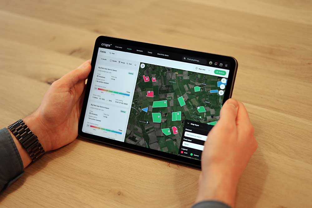 The CropX Agronomic Farm Management System offers advanced soil and crop data and planning tools on an app capable of tracking multiple farms and fields. (Courtesy CropX)