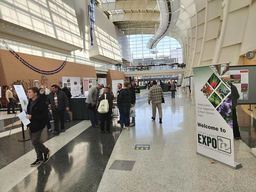 Attendees are back for Day 1 of the 2021 Great Lakes Fruit, Vegetable and Farm Market EXPO. The event, Dec. 7-9, is being held in person again this year, after being held virtually last year. (Matt Milkovich/Good Fruit Grower)