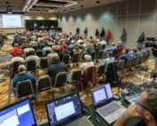 A packed house turned out for the WA 38 session to wrap up the Washington State Tree Fruit Association Annual Meeting on Wednesday, Dec. 8, 2021, at the Yakima Convention Center. (TJ Mullinax/Good Fruit Grower)