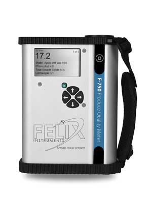 The F-750 NIR Handheld Produce Quality Meter enables producers to track fruit ripeness at every stage of development. Felix Instruments