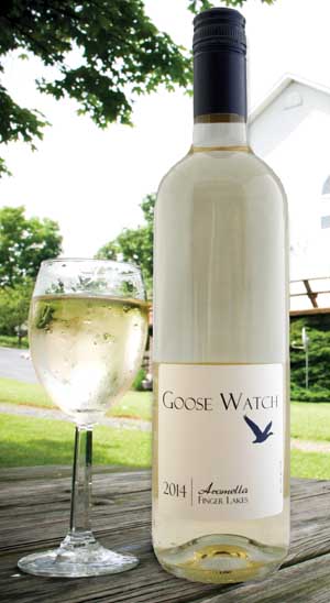 Goose Watch Winery was the first in the nation to offer the new wine varietal Aromella, made from a grape developed in Cornell’s breeding program. (Courtesy Lindsay Bolton)