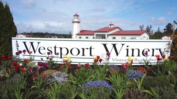 Westport Winery, located seven miles from the Pacific Ocean, is more than a winery and offers a bakery and restaurant, retail nursery, outdoor sculpture garden, nine-hole putting course, 40-foot tall lighthouse, and more. Maritime architecture is used in all of the buildings.  (Courtesy of Westport Winery)