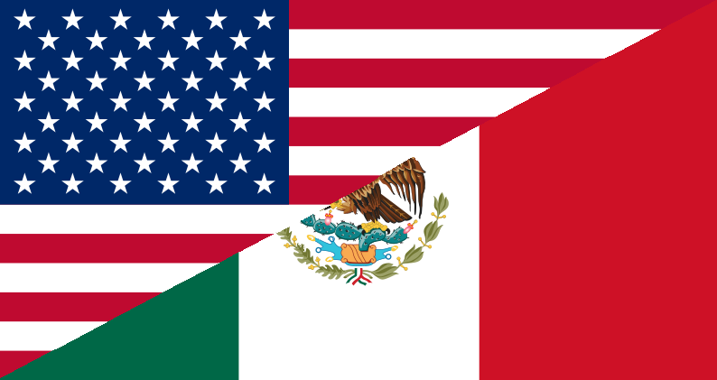 Mexico-U.S. Flags