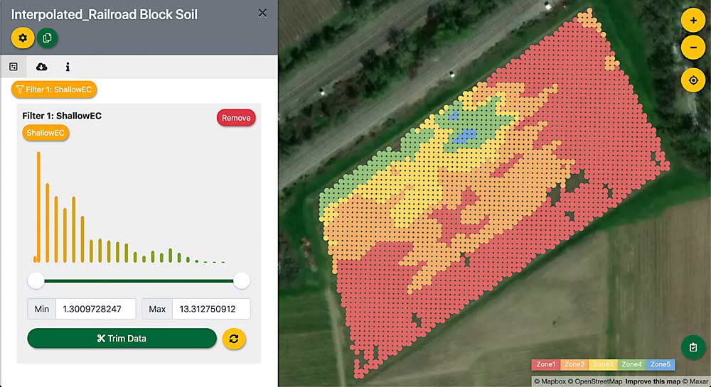 Instead of processing spatial data by hand, as the lab’s data scientists did for growers who borrowed the Cornell lab’s NDVI sensor during the research project, the new myEV platform automates that data processing so that growers can layer and learn from different kinds of spatial data, Bates said. (Courtesy Terry Bates/Cornell University)
