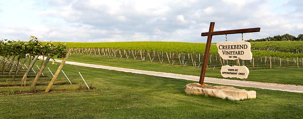 Oliver Winery’s Creekbend Vineyard lies within the Indiana Uplands American Viticultural Area, which was established in 2013. (Courtesy Oliver Winery)