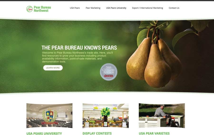 Pear Bureau Northwest’s redesigned website at www.trade.usapears.org features information on pear varieties and marketing trends.