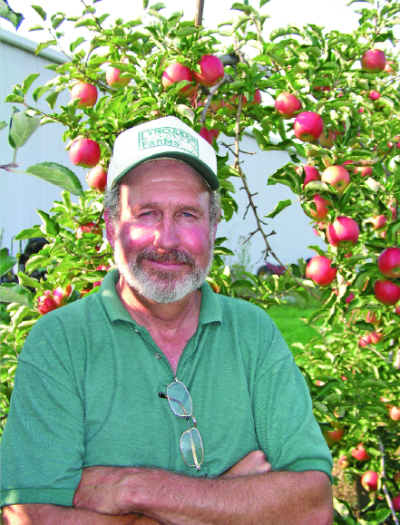 Darrel Oakes of Lyndonville, New York, believes adoption of orchard technology is directly related to tree size and design. Photo by Melissa Hansen