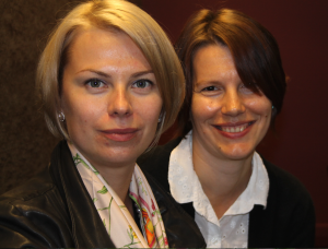 Ksenia Gorovaya (left) and Katerina Akulenko, the Washignton Apple Commission's representatives in Russia. Geraldine Warner