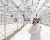 Washington State University entomology department chair Laura Lavine stands inside a greenhouse at the site where the WSU honeybee research program will be moving. (Courtesy Washington State University)