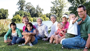 The Hemly family at the farm along the Sacramento River. From left, Virginia Hemly Chhabra with her children, Saya and Ria; her parents, Doug and Cathy; and brother, Matthew, with his wife, Sarah, and children, Sarah and Bobby. courtesy Nico Dondlinger, MJR Creative Group 