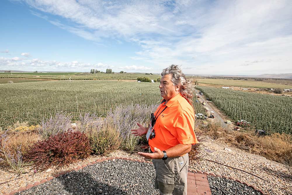 Good Fruit Grower of the Year Dain Craver of Royal City shows several of the farms he owns or manages in Central Washington. (TJ Mullinax/Good Fruit Grower)