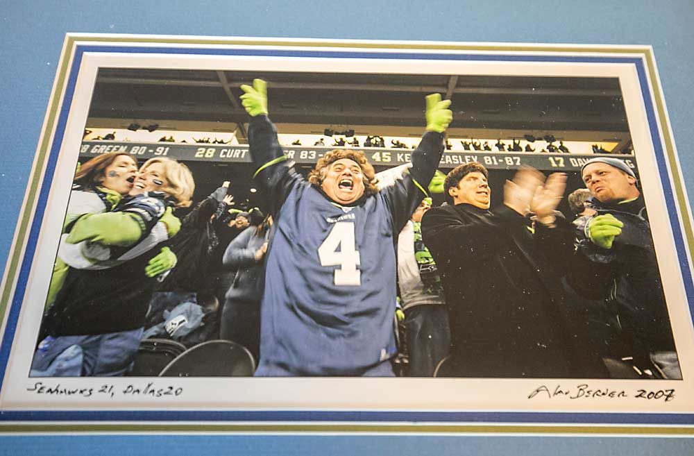 Ever exuberant, Craver’s celebration of a Seattle Seahawks victory landed him in this photo, published on the front page of the Seattle Times in 2007. (TJ Mullinax/Good Fruit Grower)