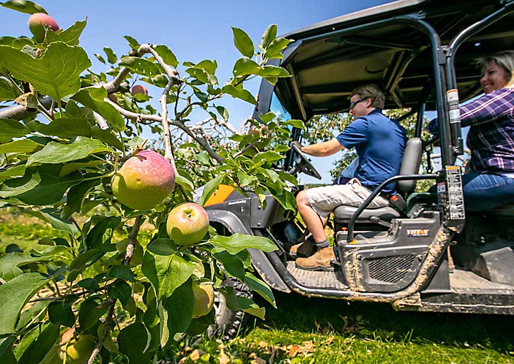 Naming their farm, now christened Suncrest Orchards, was a bit like naming a baby, according to Amanda Dooney. She is using social media to tell the farm’s story and invite customers to pick-your-own events. (TJ Mullinax/Good Fruit Grower)
