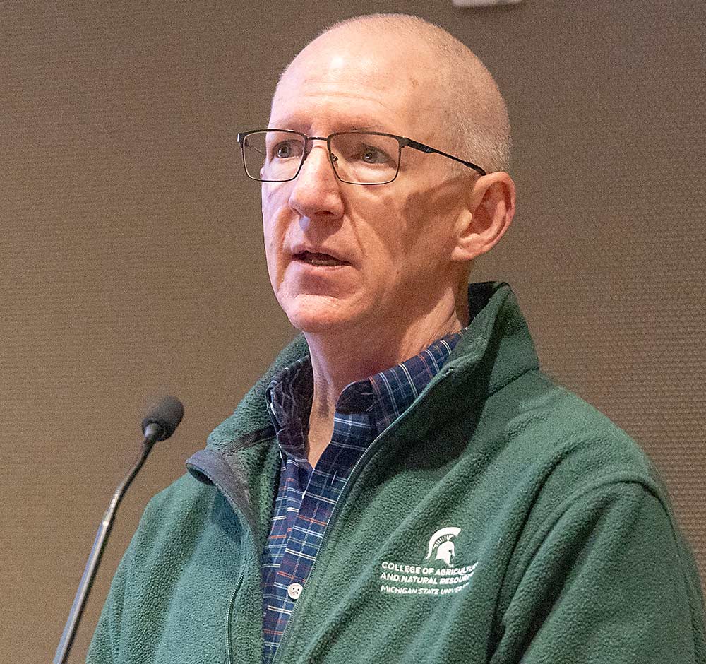 Michigan State University entomologist Rufus Isaacs discussed vineyard insect pests during a grape session at the Great Lakes Fruit, Vegetable, and Farm Market EXPO in December. (Matt Milkovich/Good Fruit Grower)