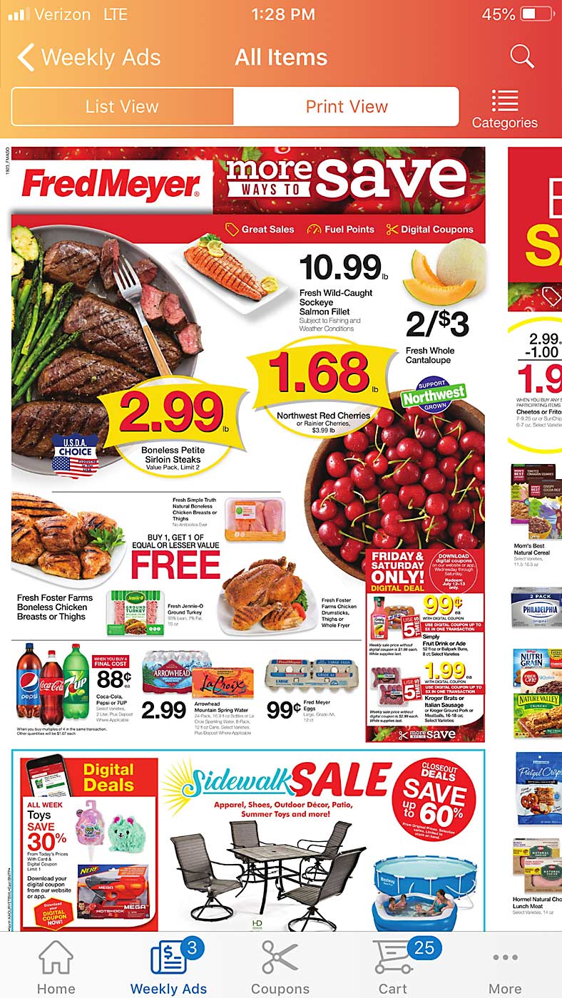 Cherries have long relied on in-store impulse purchases, so marketers use online advertising to entice digital shoppers using platforms such as this Fred Meyer webpage. (Courtesy James Michael/Northwest Cherry Growers)