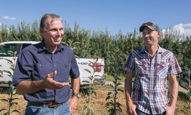 Craig O’Brien warned his son Chad, who recently joined the family farm, that owning your own business and being a farmer is akin to having a tiger by the tail. (TJ Mullinax/Good Fruit Grower)