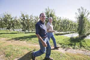 Good Fruit Growers of the Year 2014 Craig O'Brien and Mike O'Brien at C & M Orchards. 