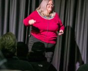 Delivering the Batjer Address at the 118th Washington State Tree Fruit Association Annual Meeting Dec. 5 in Wenatchee, Karen Lewis of Washington State University received a standing ovation. (TJ Mullinax/Good Fruit Grower)