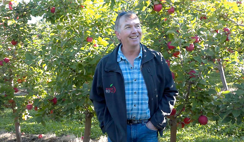 Waldo Walsh, owner of Birchleigh Farms in Nova Scotia, Canada, has been growing Honeycrisp since 1996. During IFTA’s 2021 winter conference, Walsh described what it’s like growing Honeycrisp in Nova Scotia. (Courtesy Shaun Whynacht/Blue Cow Marketing)