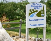 Jeff and Nita Send are proud of this sign that stands in front of their orchard, Cherry Lane Farms, in northwestern Lower Michigan. It signifies that the farm has voluntarily met a set of standards set by the Michigan Agriculture Environmental Assurance Program (MAEAP) in its cropping and farmstead systems, which together focus on such farming aspects as irrigation and water use, soil conservation, safe handling of fuels and proper storage of chemicals. (By Leslie Mertz)