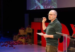 Michael Rozyne, the founder of Red Tomato, speaking at a TEDx talk in New York City in 2014. Rozyne will discuss the Farming and Food Narrative Project during the 2019 Great Lakes Fruit, Vegetable & Farm Market EXPO. (Courtesy Change Food)