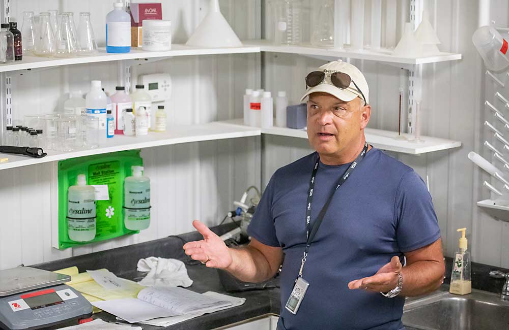 Miller spent years as a research technician at Michigan State University, where he learned the ins and outs of enology and viticulture. He still teaches a winemaking class at MSU. (TJ Mullinax/Good Fruit Grower)