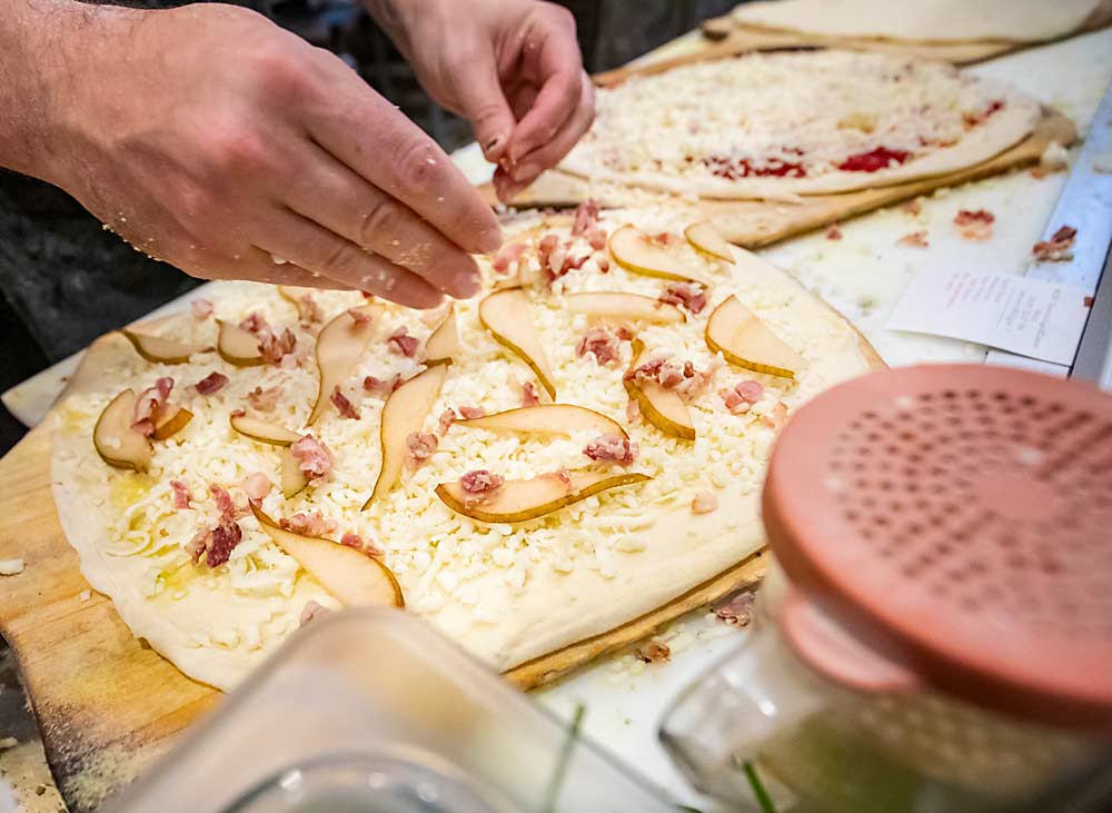 The fan-favorite pizza at Mt. View Orchards is their farm-grown Bosc pizza. (TJ Mullinax/Good Fruit Grower)