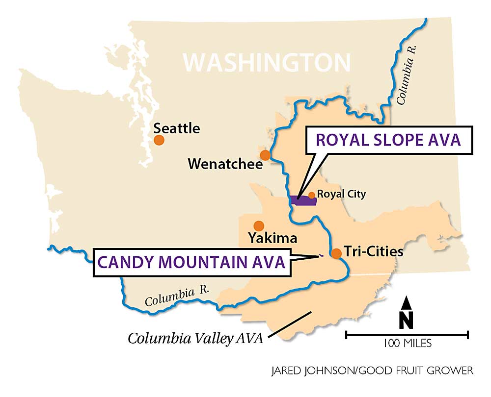 Royal Slope and Candy Mountain earned American Viticultural Area designation in Washington in September. (Jared Johnson/Good Fruit Grower)