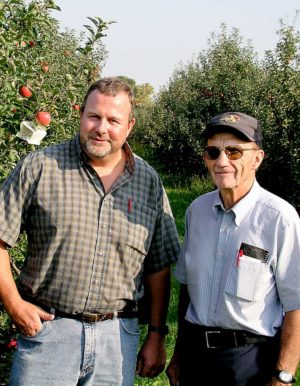 Rod Farrow first came to work for George Lamont in 1980, to study fruit production, and the two hit it off. In 1986, Farrow returned to New York to work on the farm and eventually became Lamont’s partner and then successor. Farrow credits Lamont, who passed away earlier this year, with inspiring his passion for data-driven horticulture and showing him how to successfully orchestrate a nonfamily farm transition and keep busy in “retirement.” (Good Fruit Grower archive)