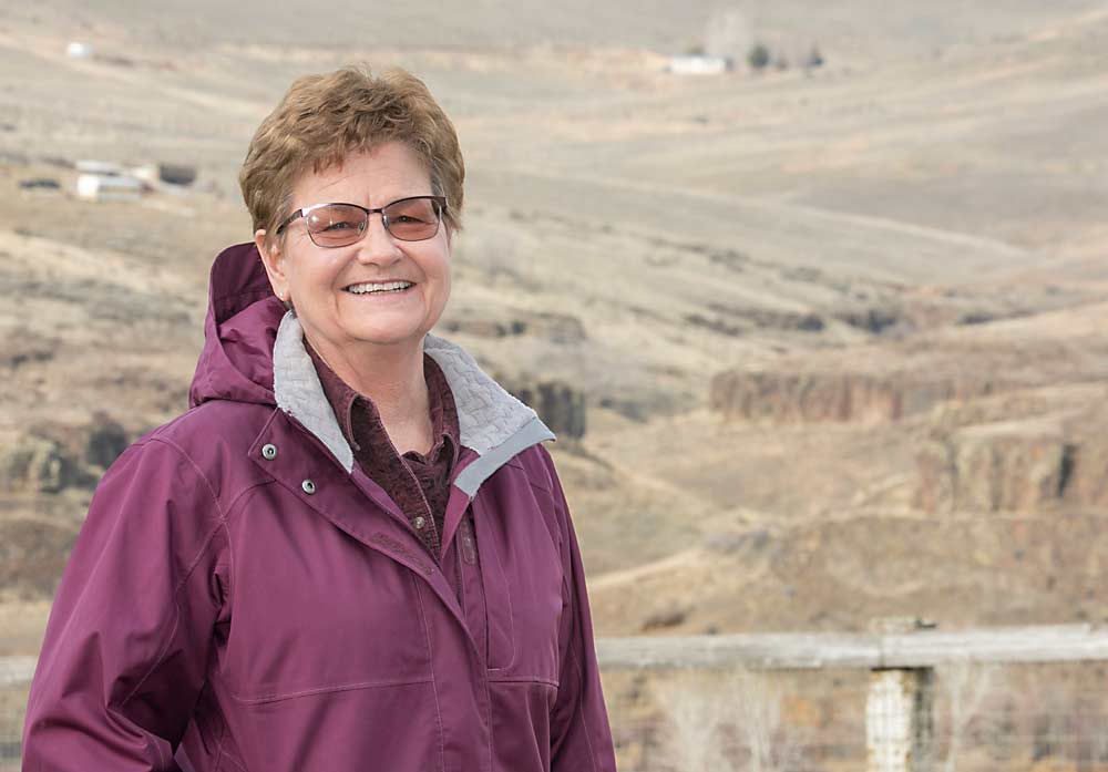 Anne Swindeman outside her postharvest consulting business, Apple Advice, in Yakima, Washington. (TJ Mullinax/Good Fruit Grower)