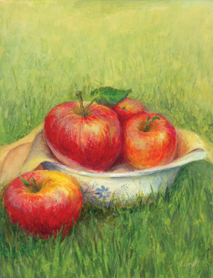Second place winner of the 2023 Washington Apple Education Foundation Year of the Apple Art Contest, "Apples for Mom" by Lucy Korzh of East Wenatchee. (Courtesy Washington Apple Education Foundation)