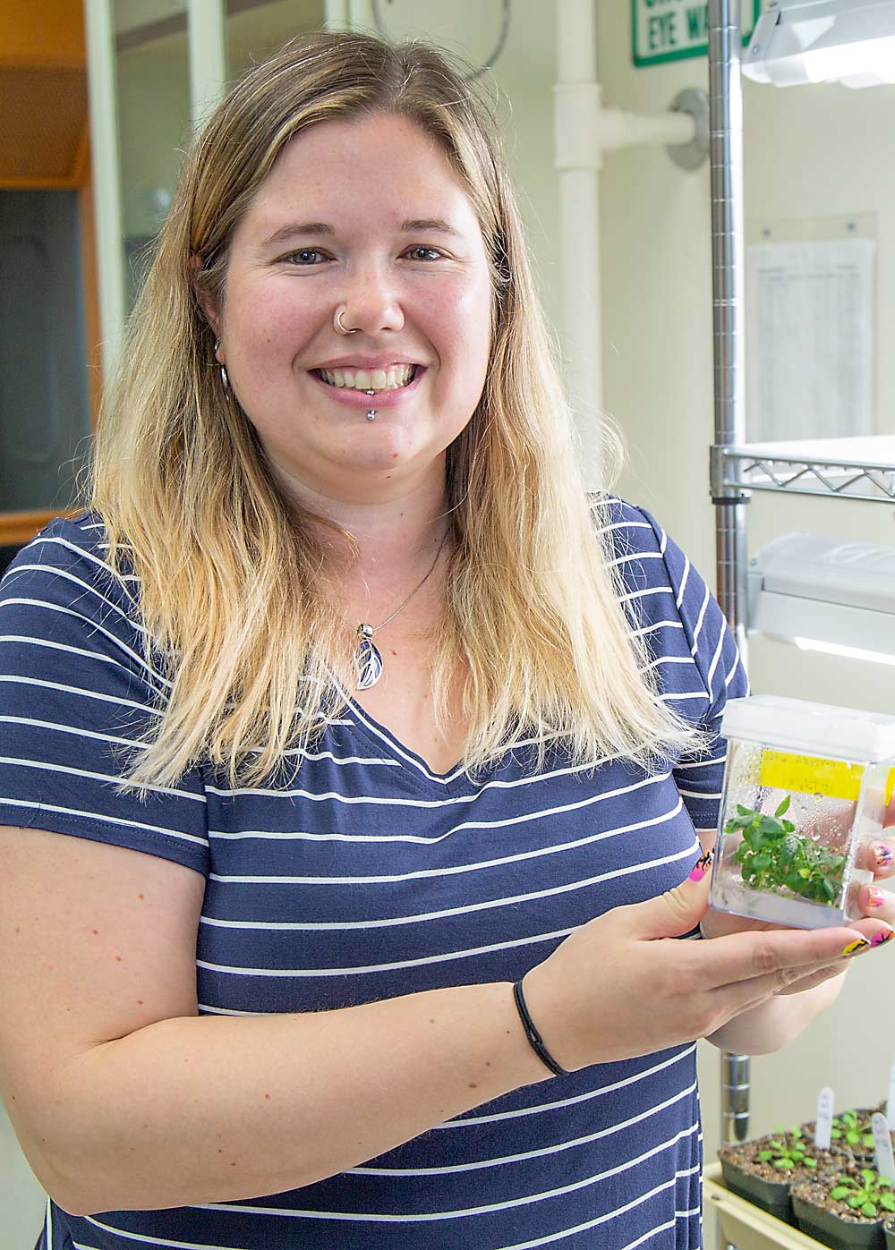 Jessica Waite, the new pear geneticist at the U.S. Department of Agriculture’s Tree Fruit Research Lab in Wenatchee, Washington. (Shannon Dininny/Good Fruit Grower)