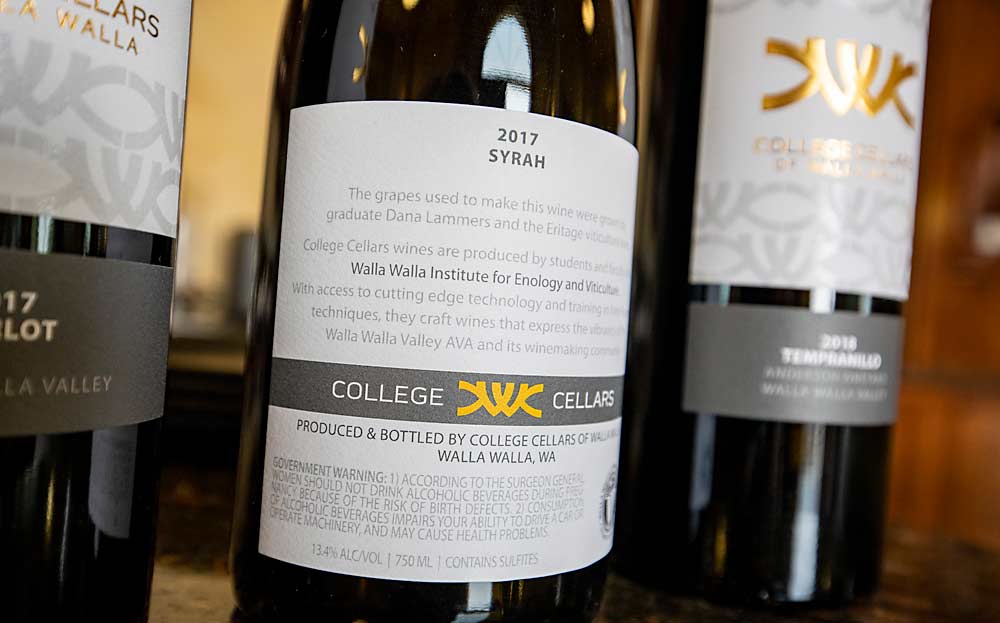 Students quickly are expected to take ownership over several rows in the vineyard and make their own wines, which College Cellars then markets. (TJ Mullinax/Good Fruit Grower)