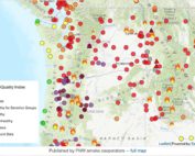 Air quality maps like this are alarming, but Washington State University Wine Science Center professor Tom Collins says it doesn’t accurately measure the smoke risk to grapes. The wine industry is better served by micro-fermentations that can show, after five days, if wines have been impacted. (Source: wasmoke.blogspot.com)