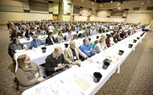The Great Hall at the Three Rivers Convention Center in Kennewick. (TJ Mullinax/Good Fruit Grower)