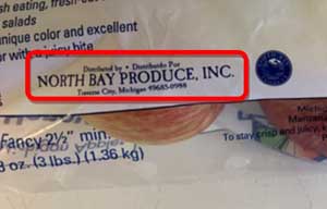 North Bay Produce product label