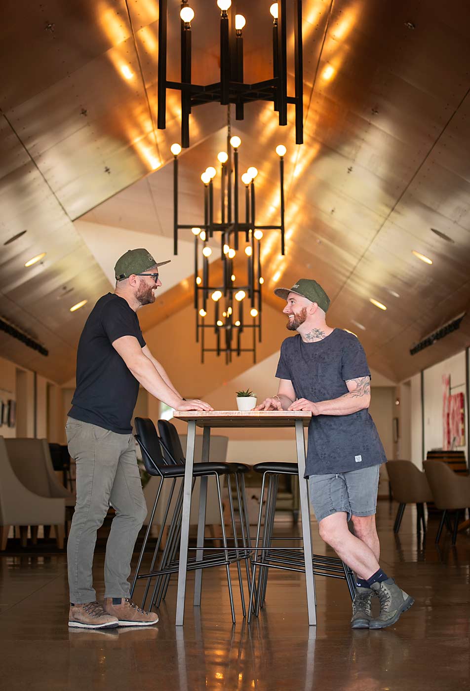 Today’s tasting room is a far cry from their grandparents’ basement, even though it’s still right next door. JJ and Tyler said they never felt pressured into the business, but “we both went away to school knowing we wanted to come back,” JJ said. (TJ Mullinax/Good Fruit Grower)