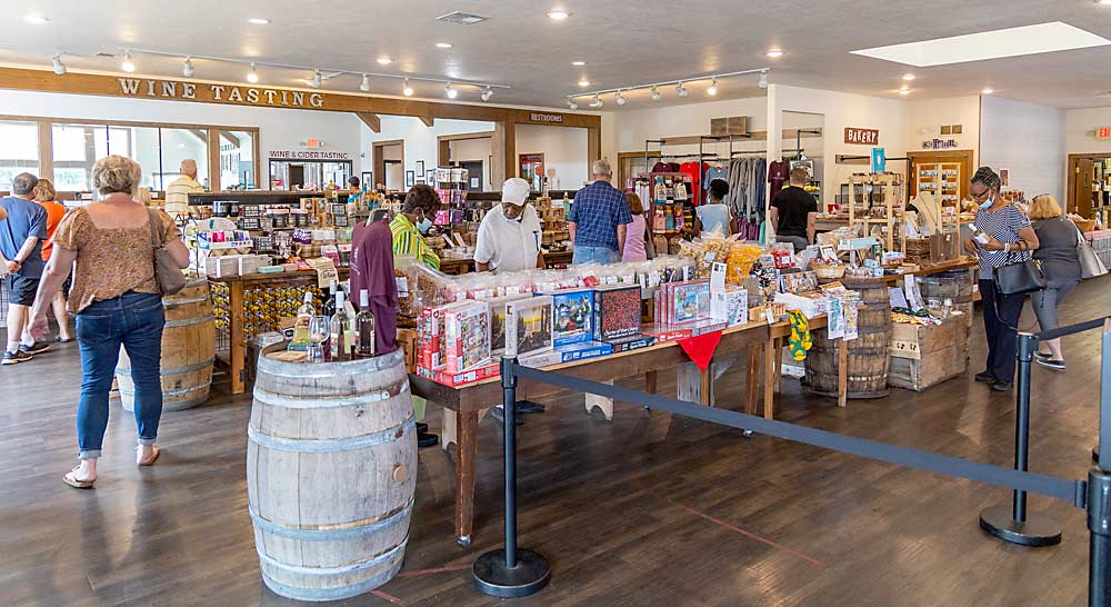 Millions of tourists flock to Wisconsin’s Door Peninsula every summer and fall. Located on a busy highway near the popular destination town of Fish Creek, Lautenbach’s Orchard Country makes sure its store is stocked with eye-catching items. (Matt Milkovich/Good Fruit Grower)