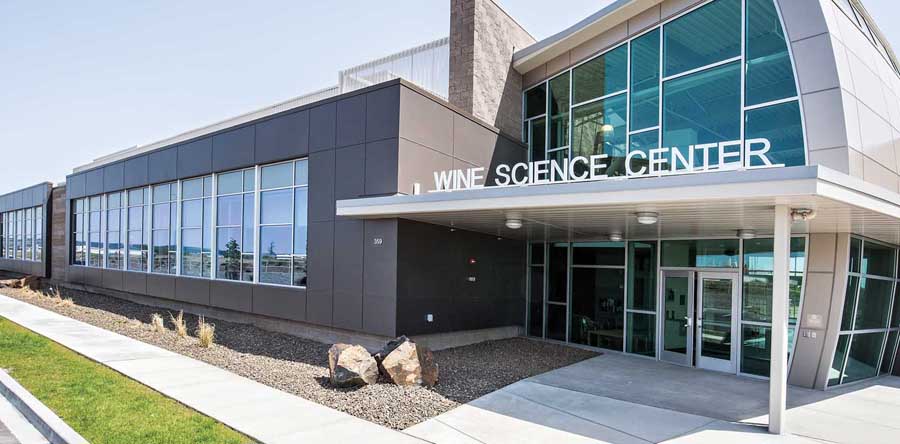 Final preparations are made on May 4, 2015 to complete and open the new Washington State University Wine Science Center in Richland, Washington. The center, located near the Tri-Cities campus of WSU, will be a hub for the Washington wine industry and bring together researchers, students, and industry members. (TJ Mullinax/Good Fruit Grower)